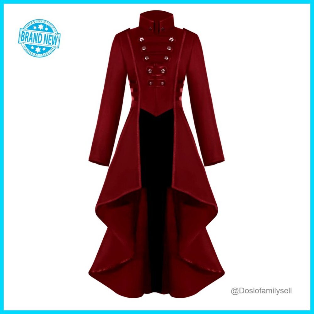 Steampunk Tailcoat Jacket Vintage Gothic Corset Tuxedo Uniform Slim Fit
